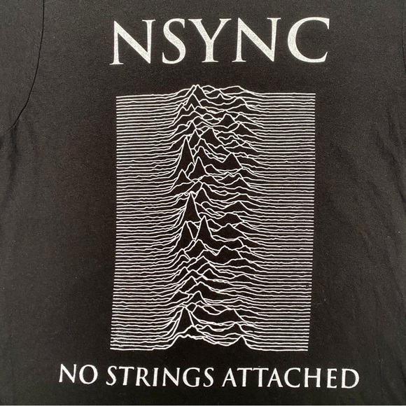 NSYNC - Unknown Pleasures Mashup, No Strings Attached, Black Concert Tee, Size S - Picture 3 of 5